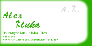 alex kluka business card